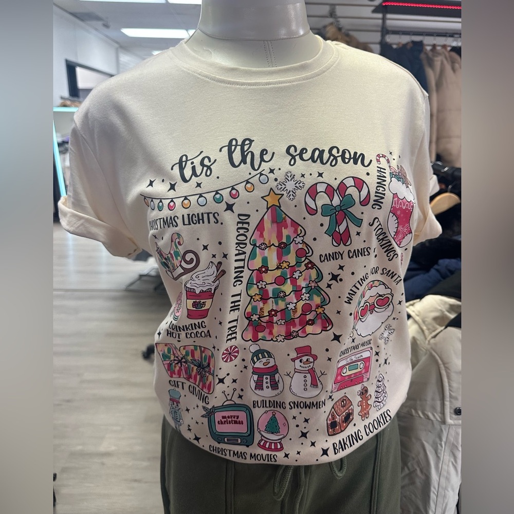 Festive Holiday Girly Graphic T-Shirt